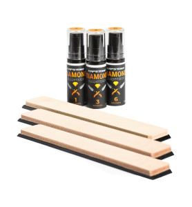 Hapstone Poly Diamond Suspension 1/3/6 µm + Cowhide leather strops